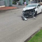 Mazda 3 nát đầu vì húc Range rover ở Quảng Ninh