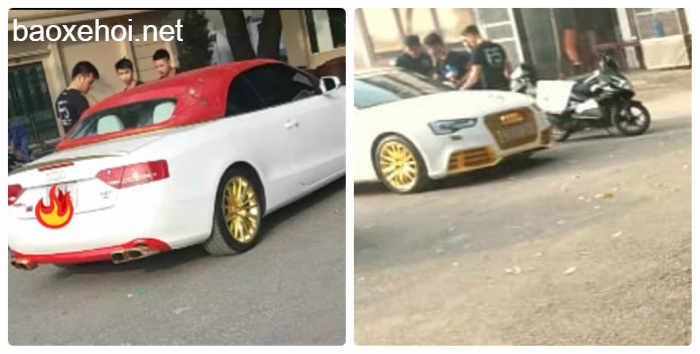 Dân chơi Hà Nội độ Audi A5 mui trần dát vàng kiểu đại gia Dubai - Baoxehoi